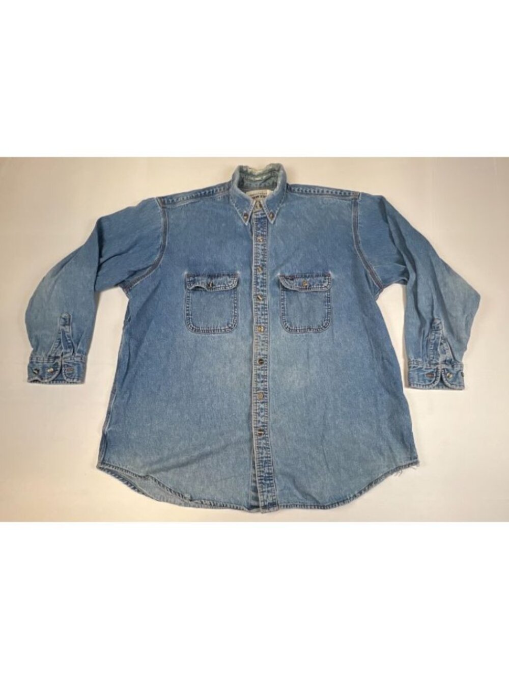 Industrial Power by Wrangler Men's Denim Shirt XL Long Sleeve Button Down